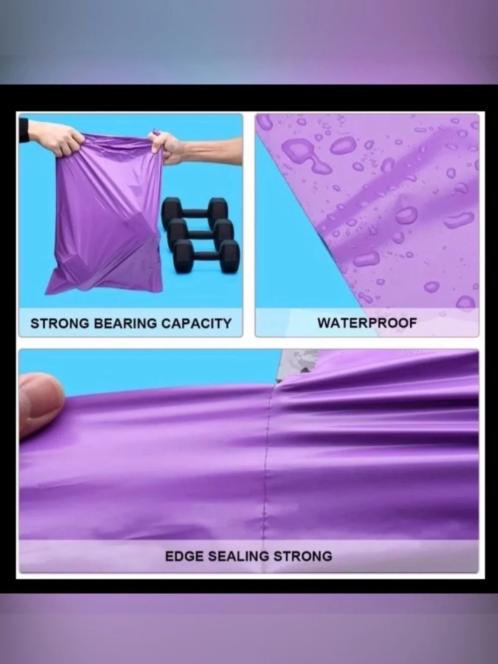 75pc Shipping Package, 25-purple Poly Mailers 25-Clear Bags, 25-TY Stickers⭐️🆕⭐️
